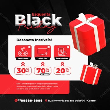 Novembro black friday descontos incríveis feed social media