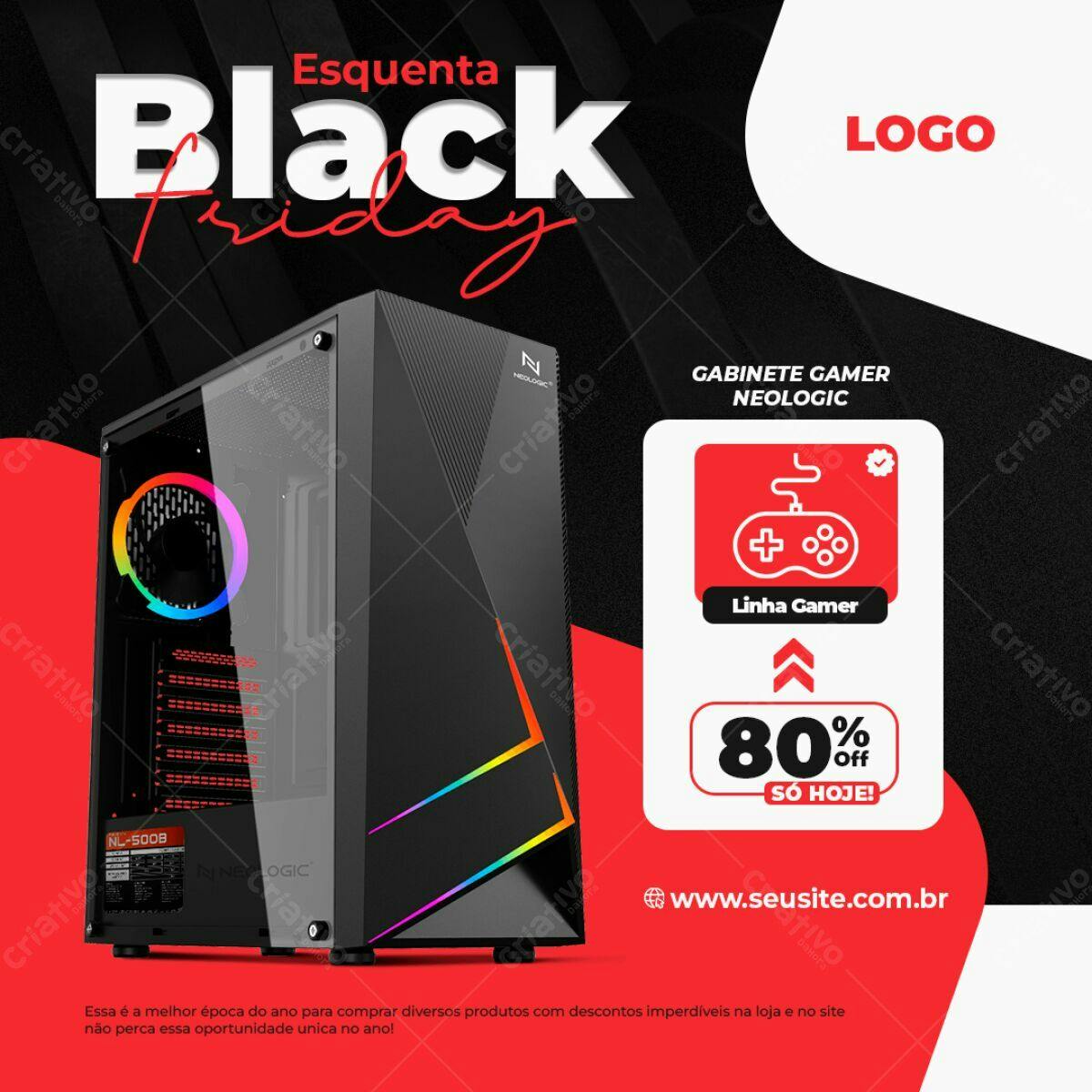Banner Black Friday Gabinete Gamer PSD Editável