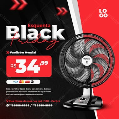 Novembro black friday ventilador mondial feed social media