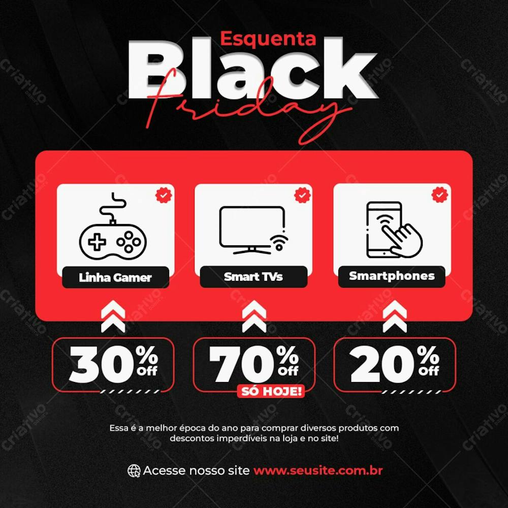 Black Friday Novembro  Descontos Em Várias Linhas De Produtos Social Media