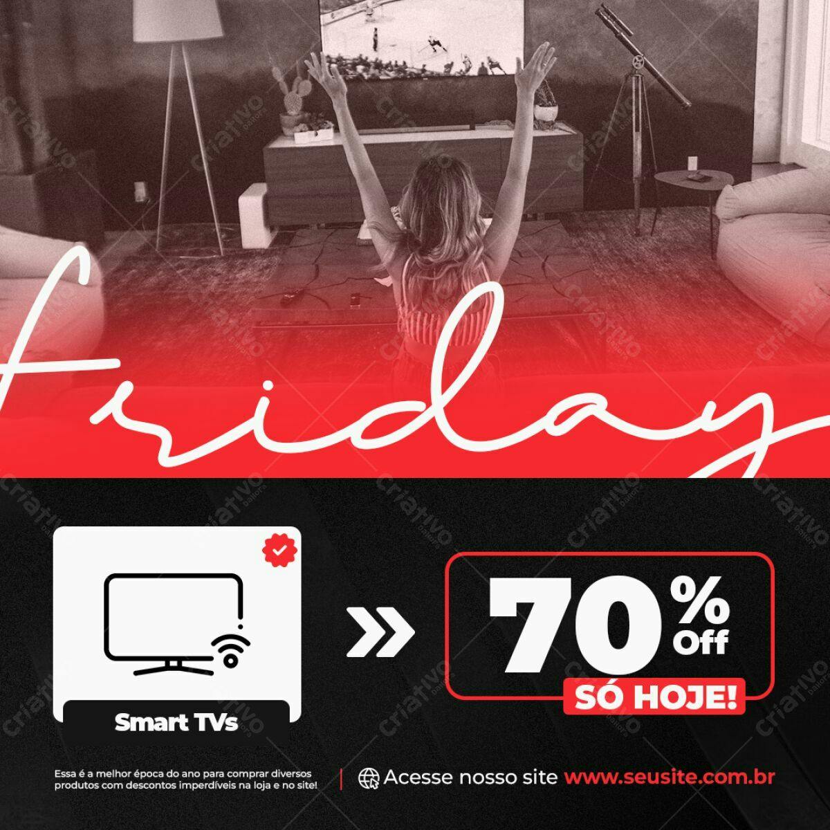 Flyer Black Friday Smart TVs PSD Editável