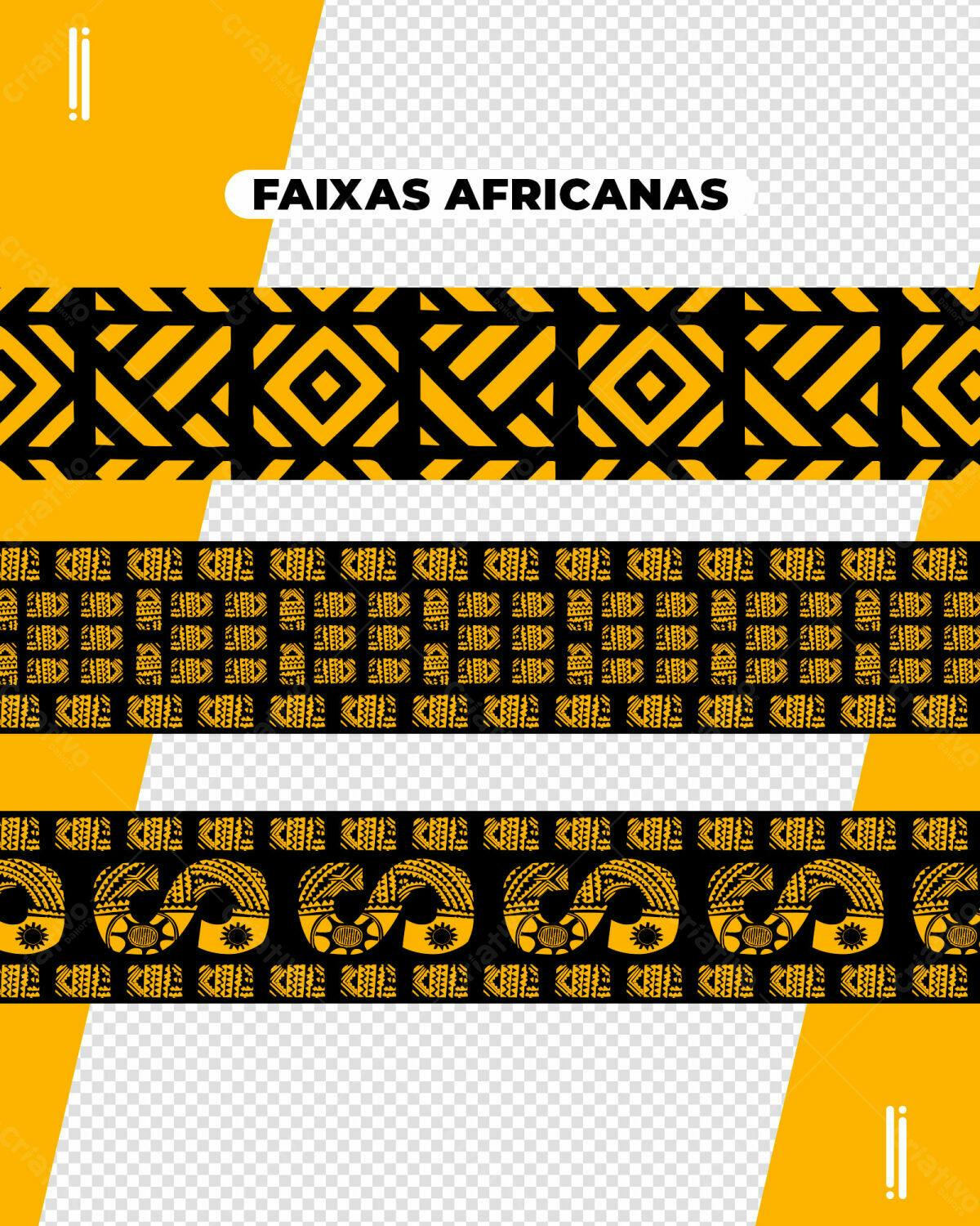 Bordas PNG com fundo transparente Padrões Africanos