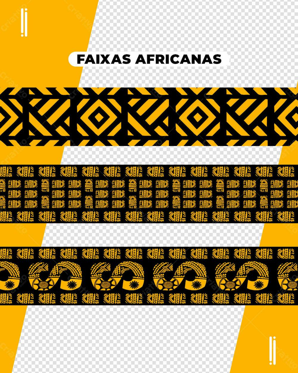 FAIXAS AFRICANAS PARA COMPOSIÇÃO | IMAGEM SEM FUNDO
