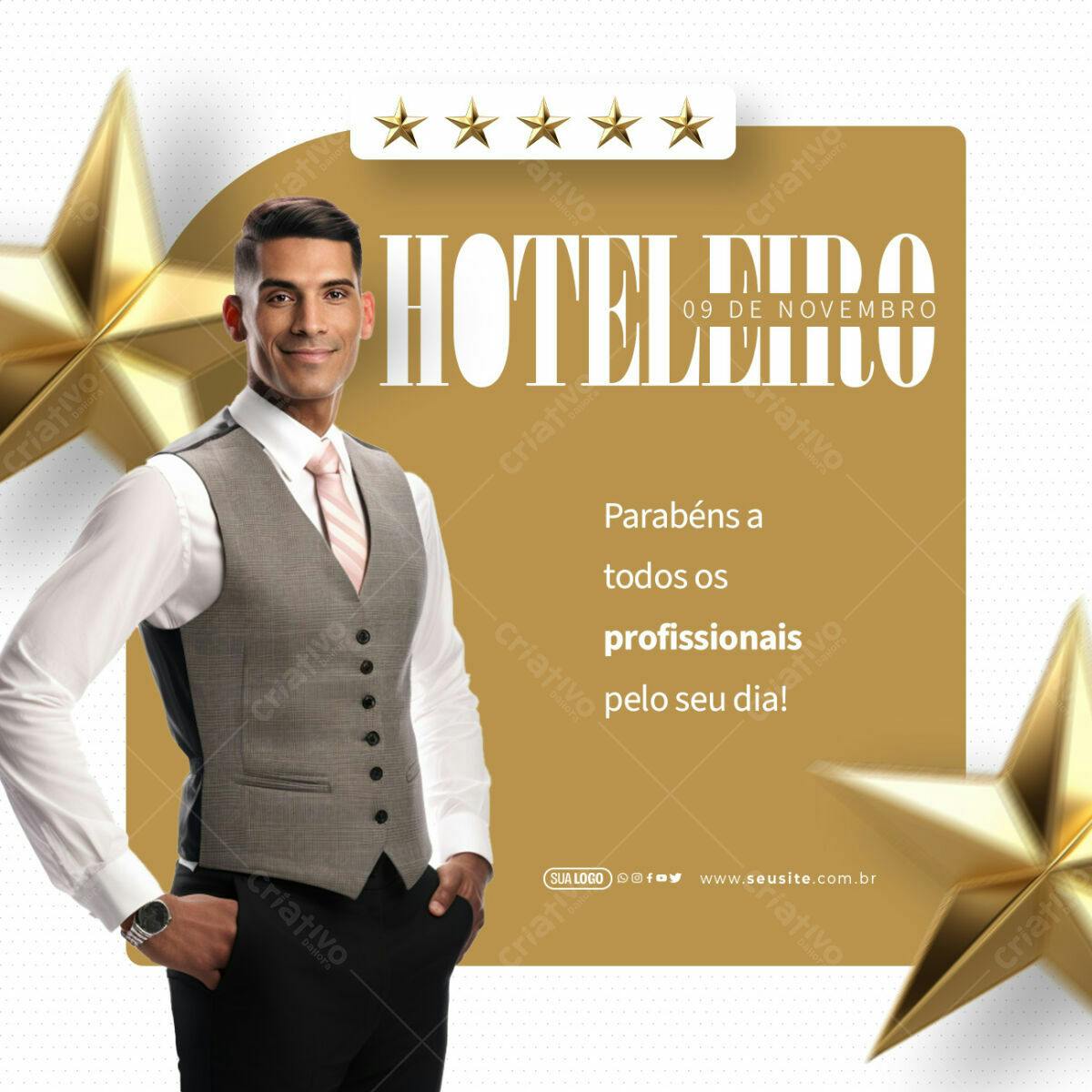 Flyer Dia do Hoteleiro PSD Editável