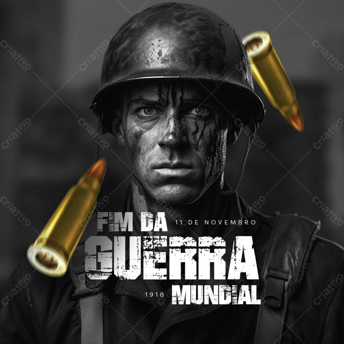 Flyer Dia do Fim da Guerra Mundial PSD Editável