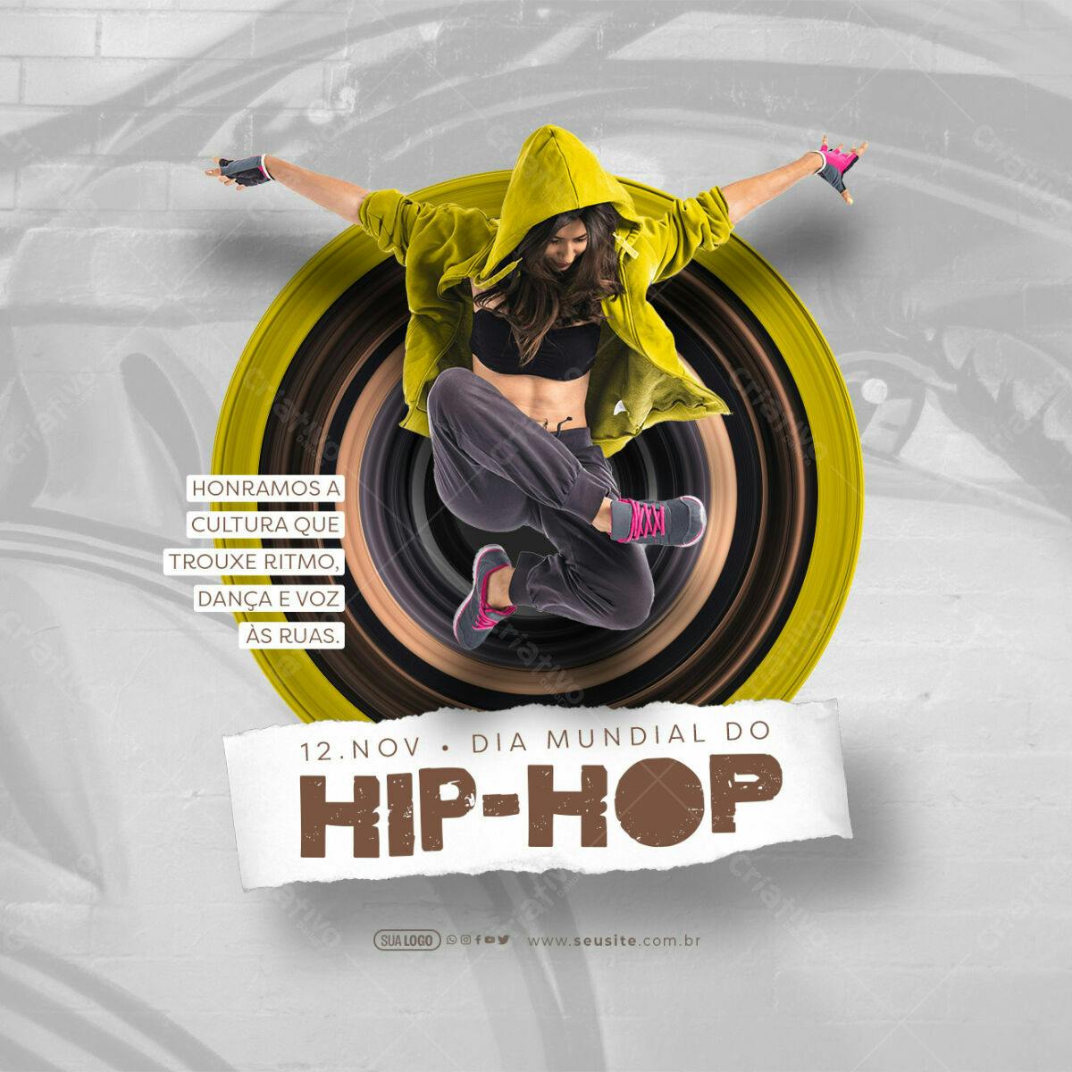 Flyer Dia Mundial do Hip-Hop PSD Editável