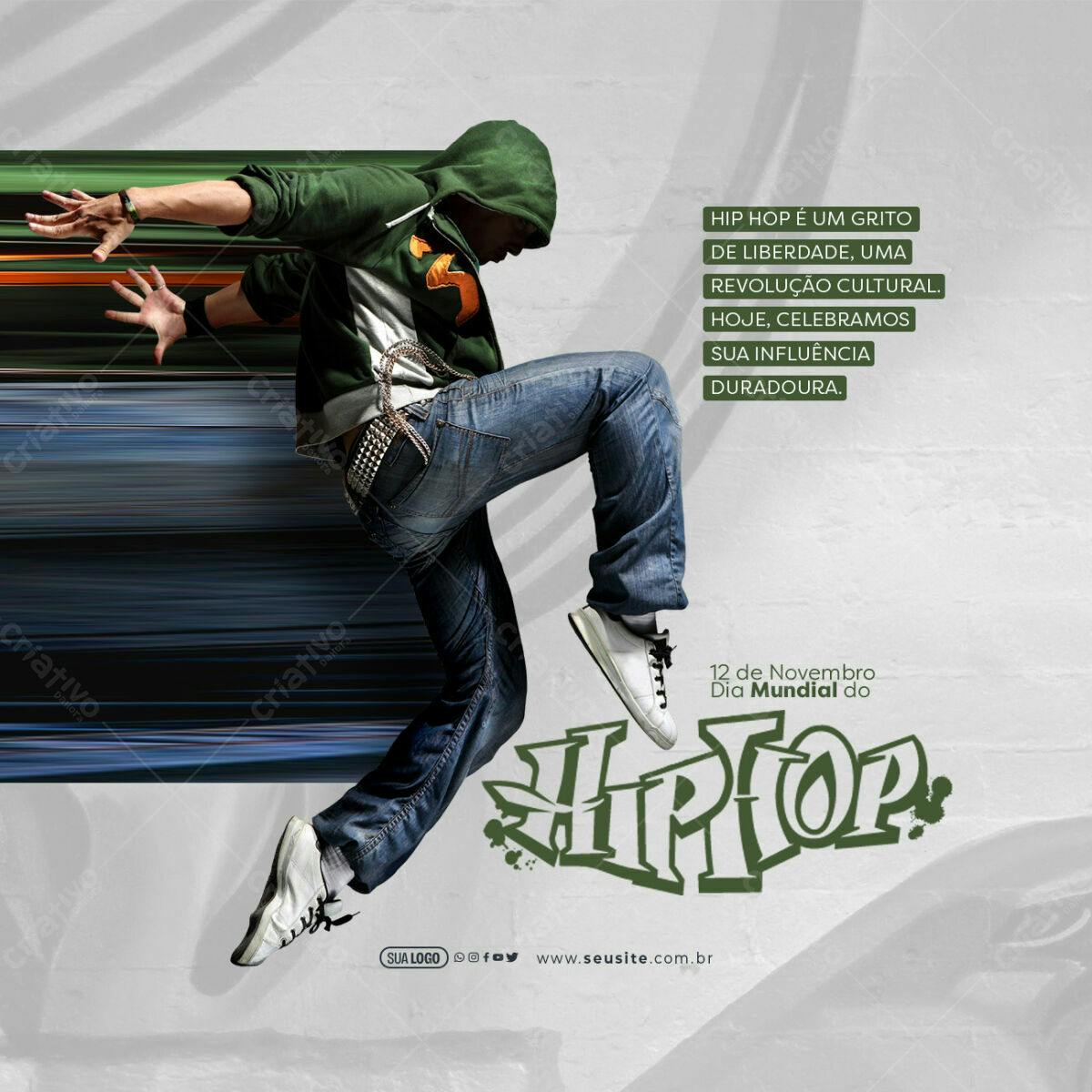 Flyer Dia Mundial do Hip Hop PSD Editável