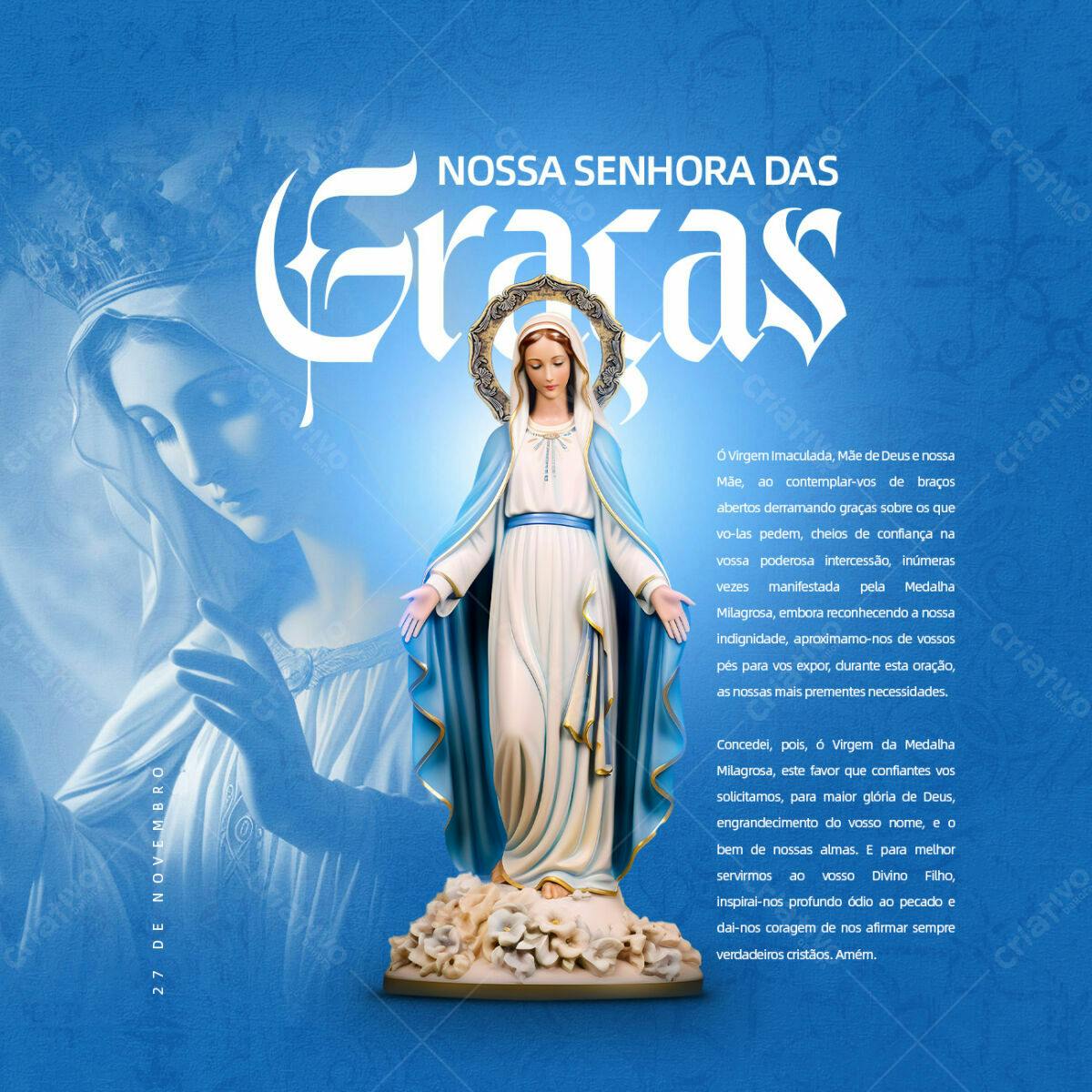 Flyer Nossa Senhora das Graças PSD Editável
