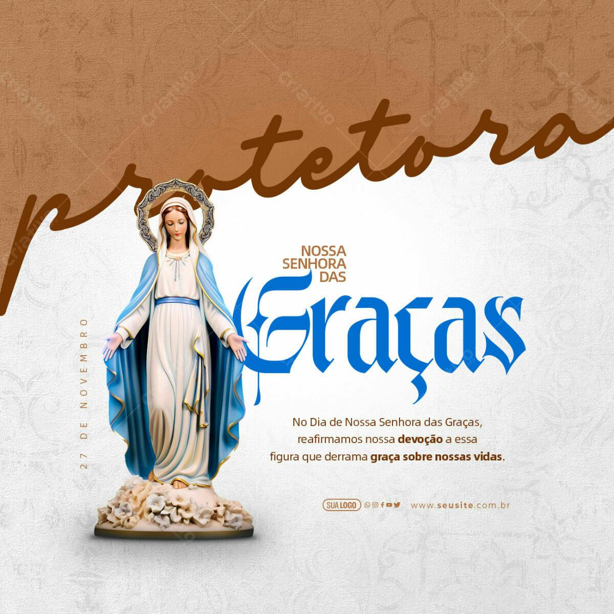 Postagem Nossa Senhora das Graças PSD Editável
