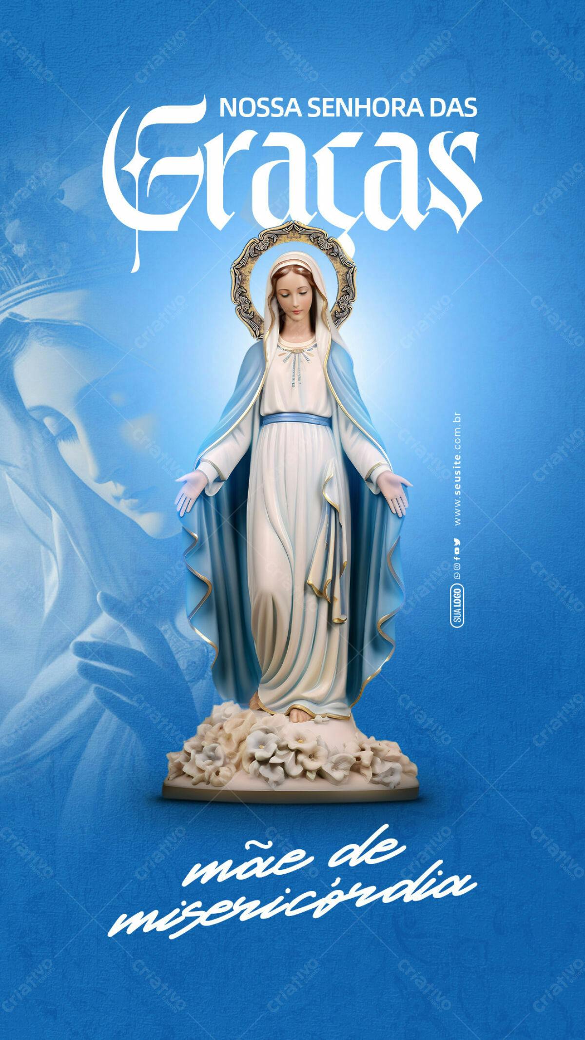 Flyer Nossa Senhora das Graças PSD Editável