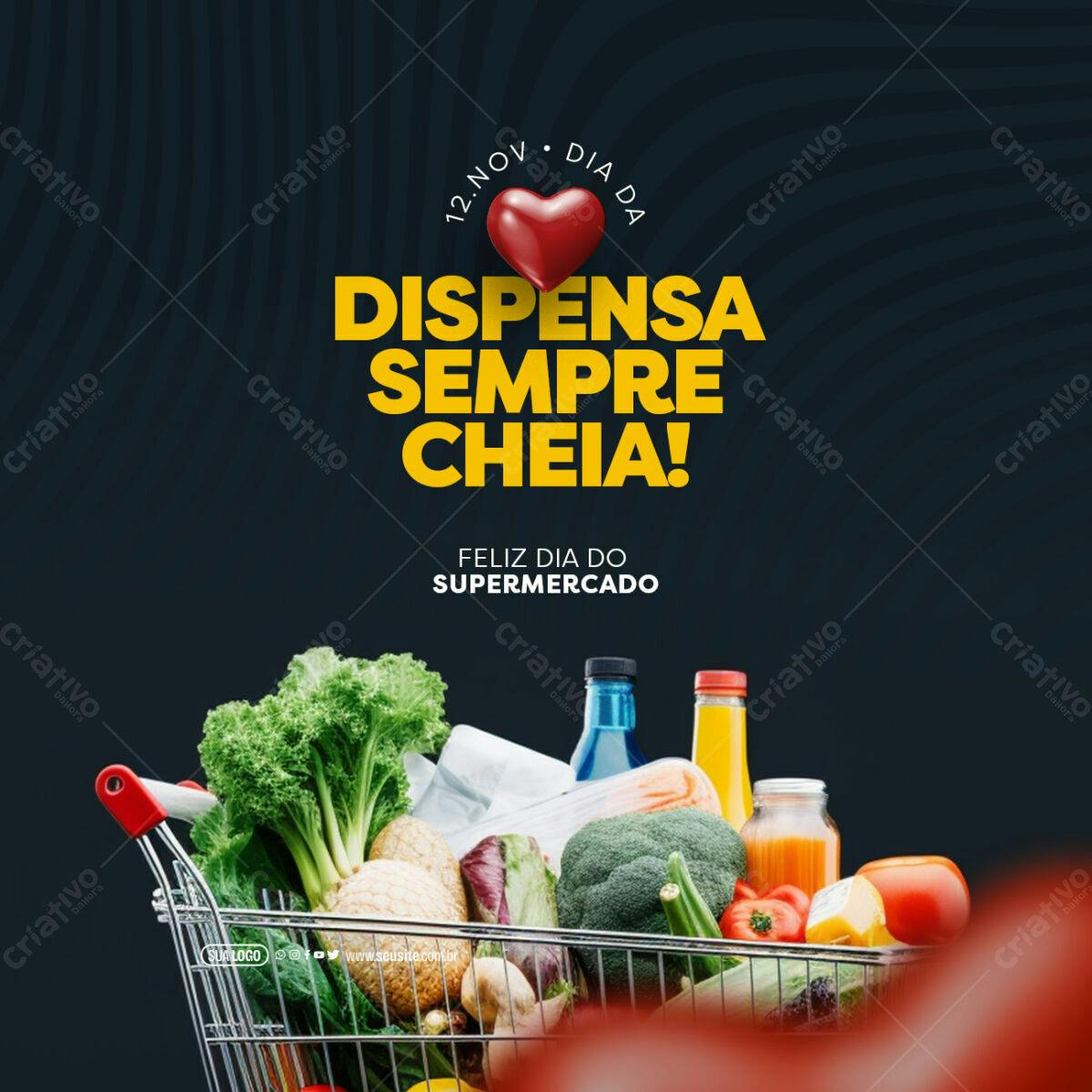Flyer Dia do Supermercado PSD Editável