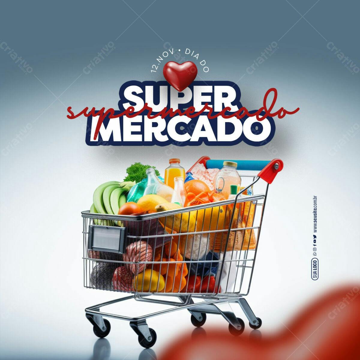 Flyer Dia do Supermercado PSD Editável