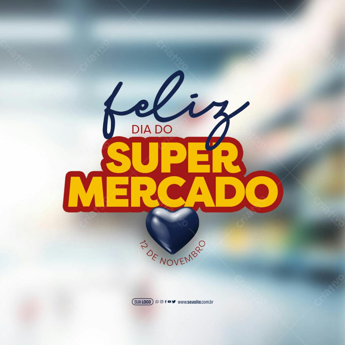 Flyer Dia do Supermercado PSD Editável