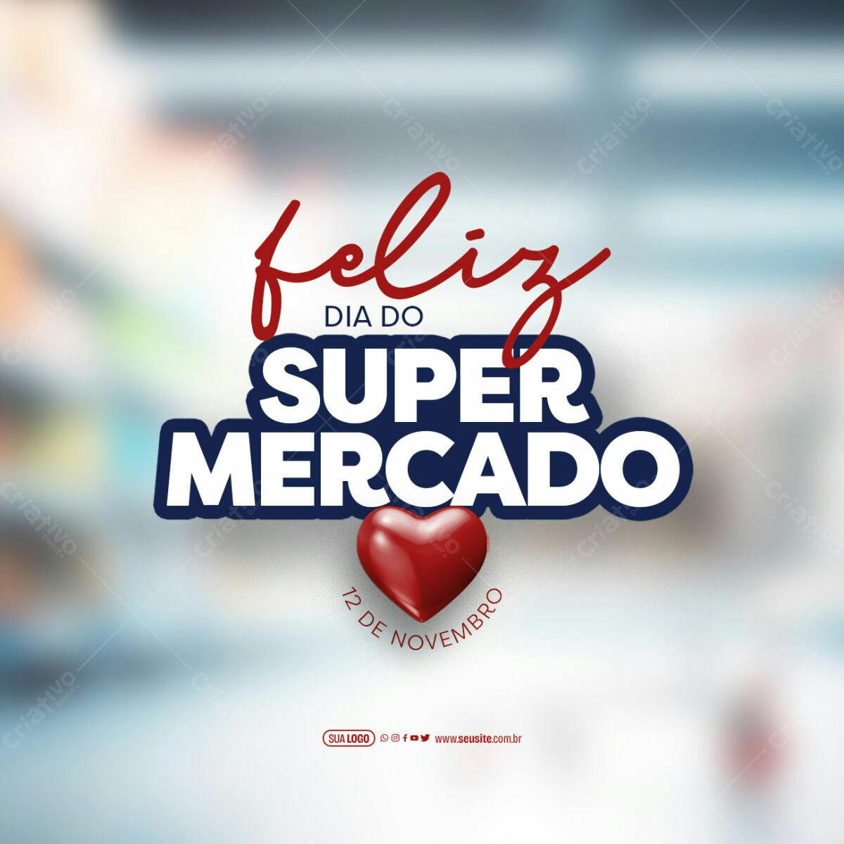 Flyer Dia do Supermercado PSD Editável
