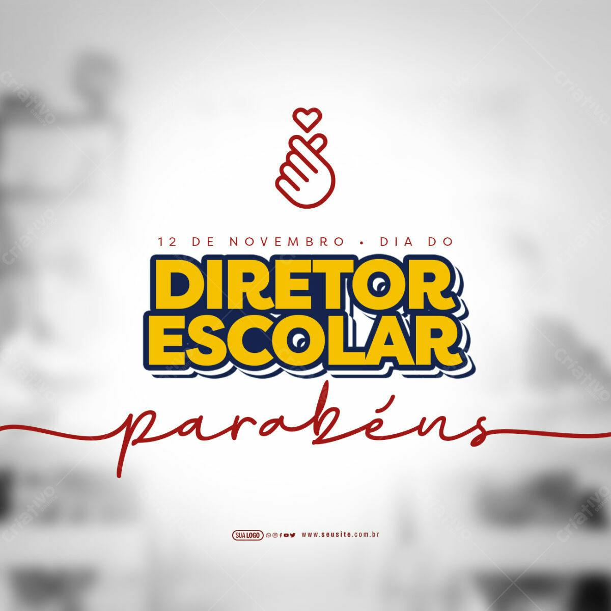 Post para Dia do Diretor Escolar PSD Editável
