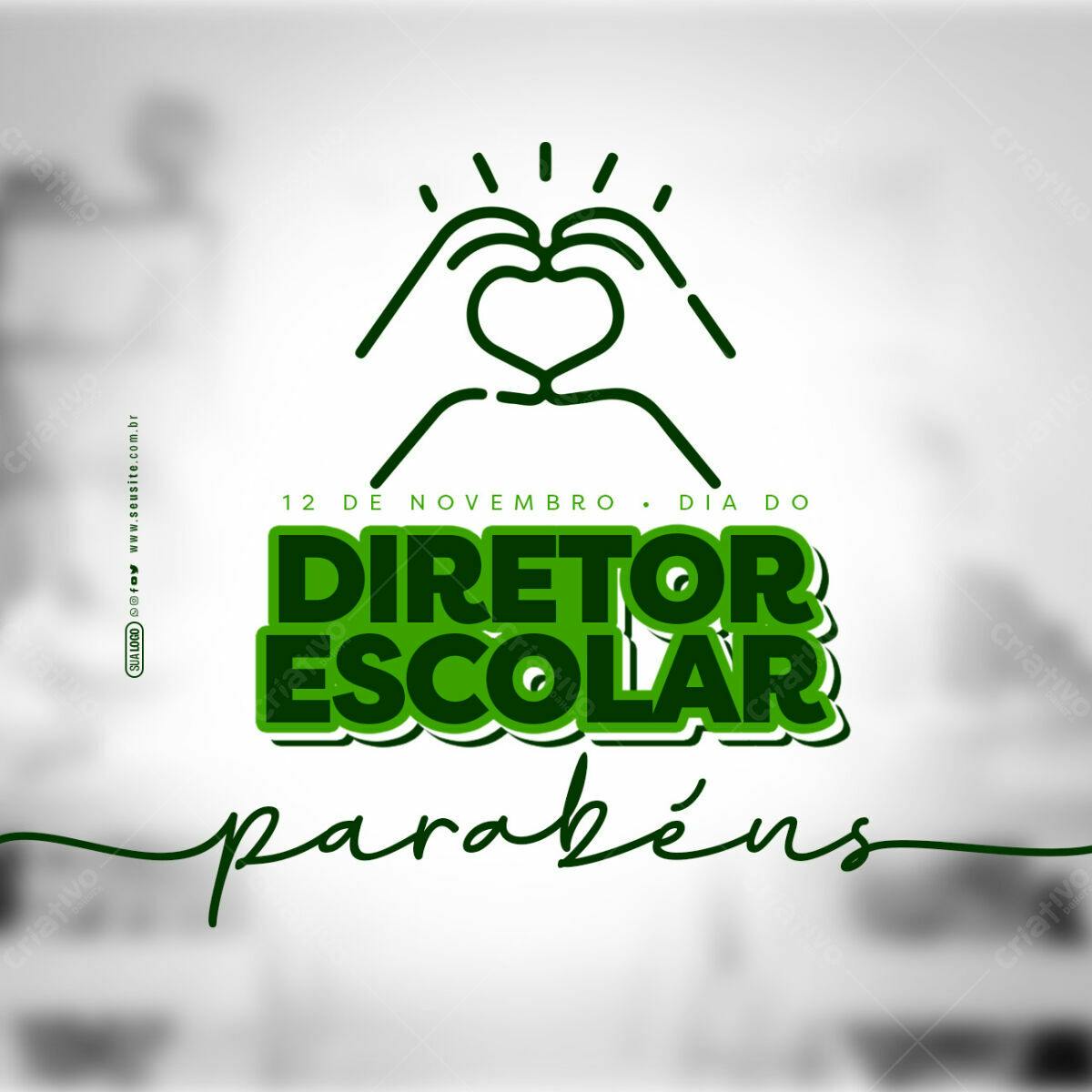 Flyer Dia do Diretor Escolar PSD Editável