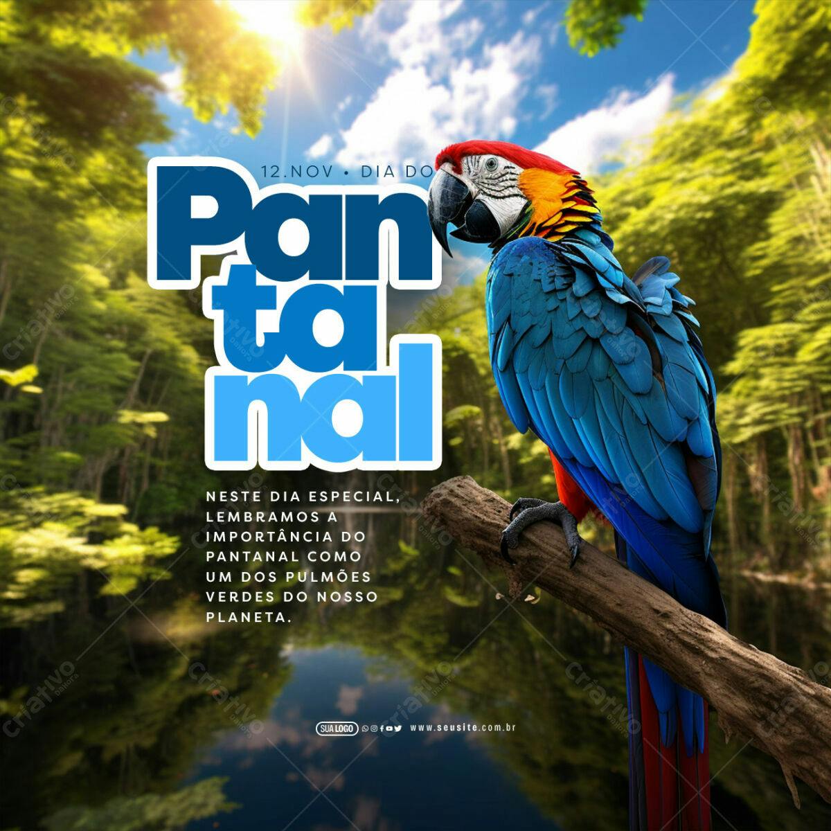 Flyer Dia do Pantanal PSD Editável