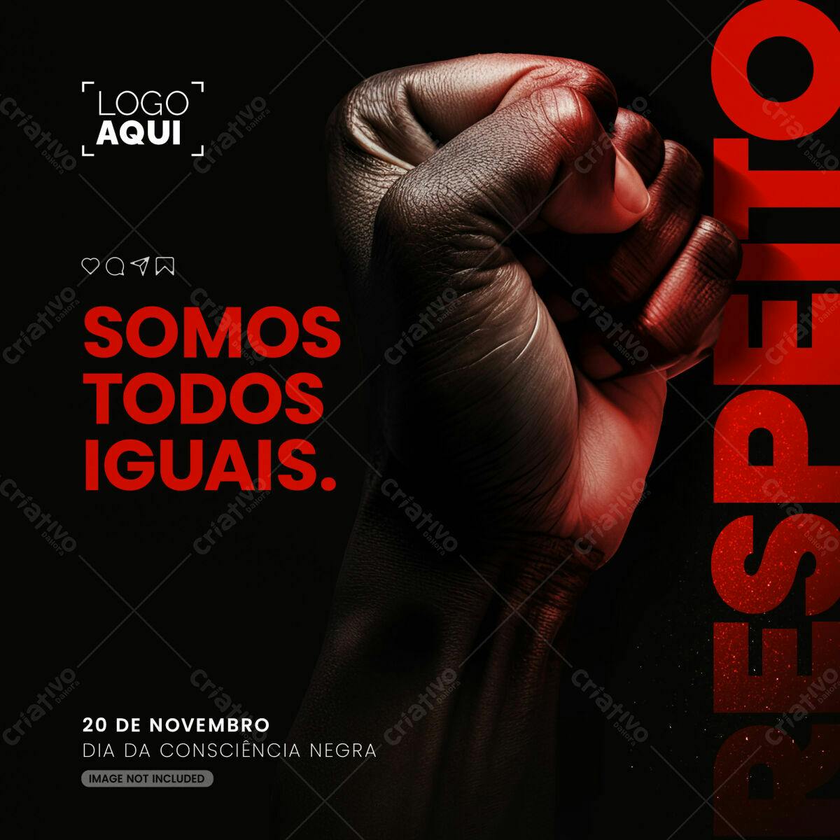 Post para Dia da Consciência Negra PSD Editável