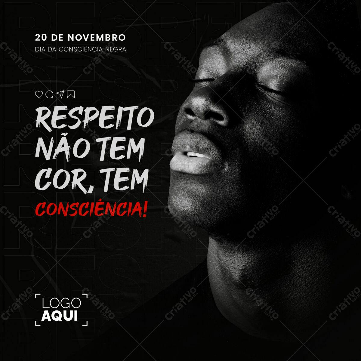 Post para Dia da Consciência Negra PSD Editável