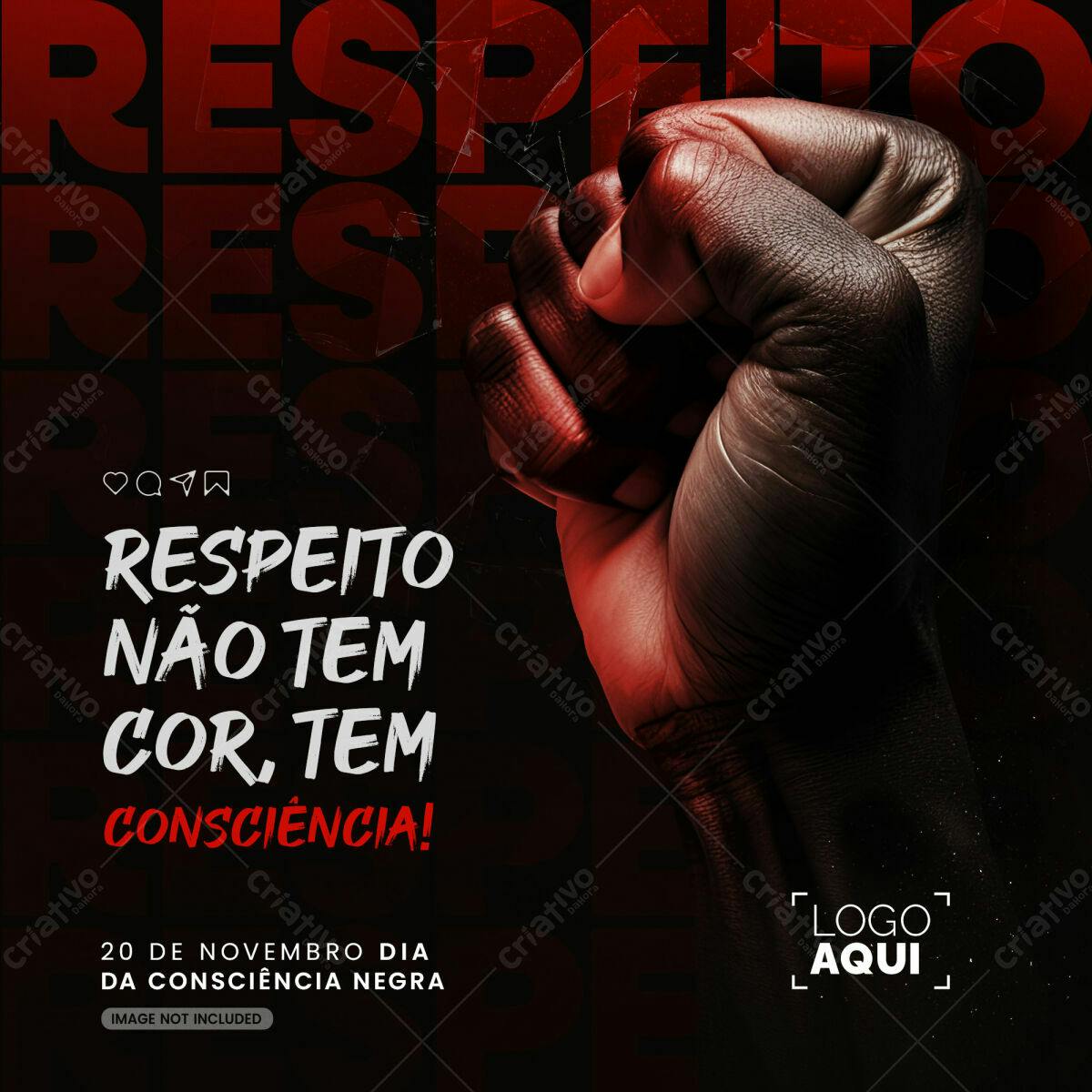 Post para Dia da Consciência Negra PSD Editável