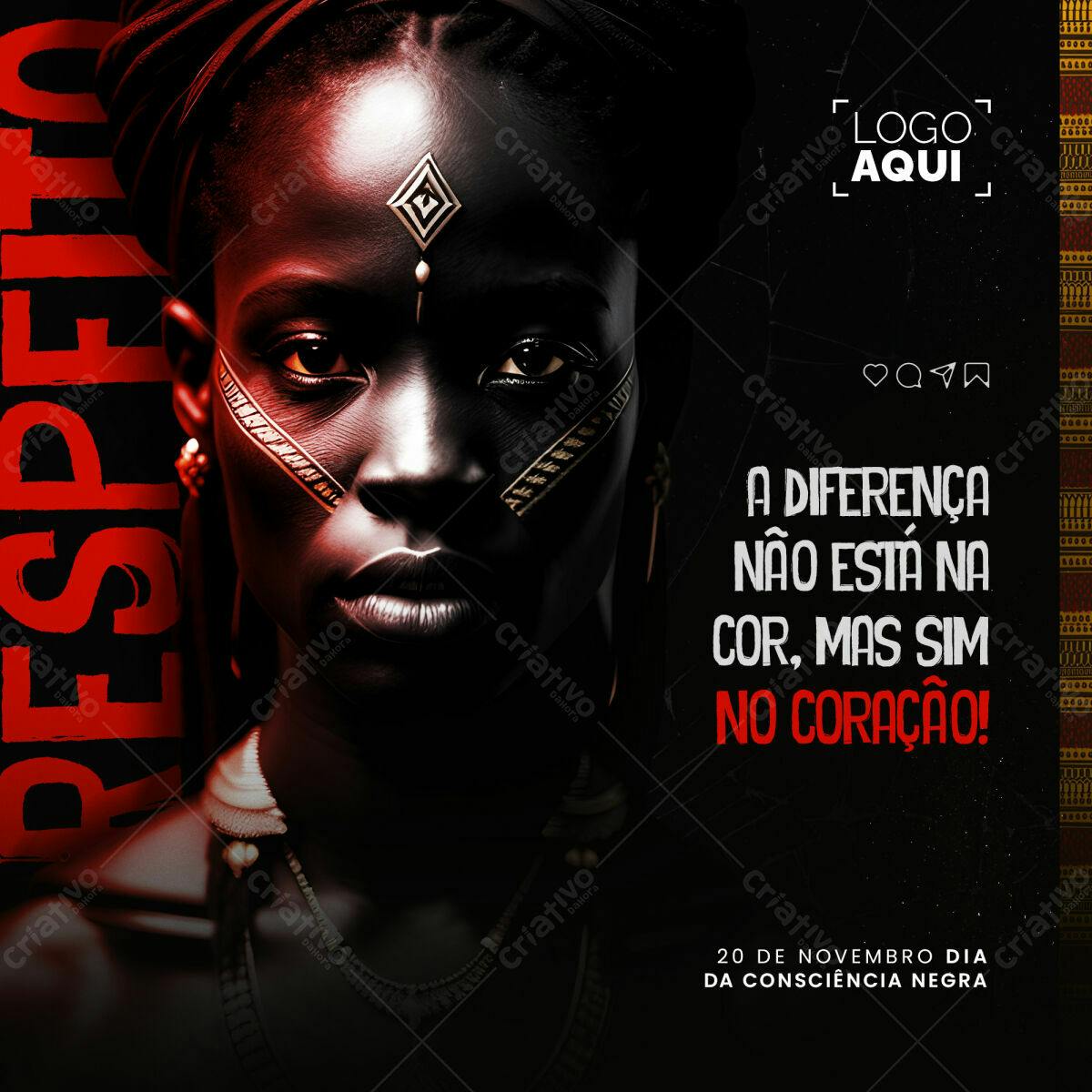 Post para Dia da Consciência Negra PSD Editável