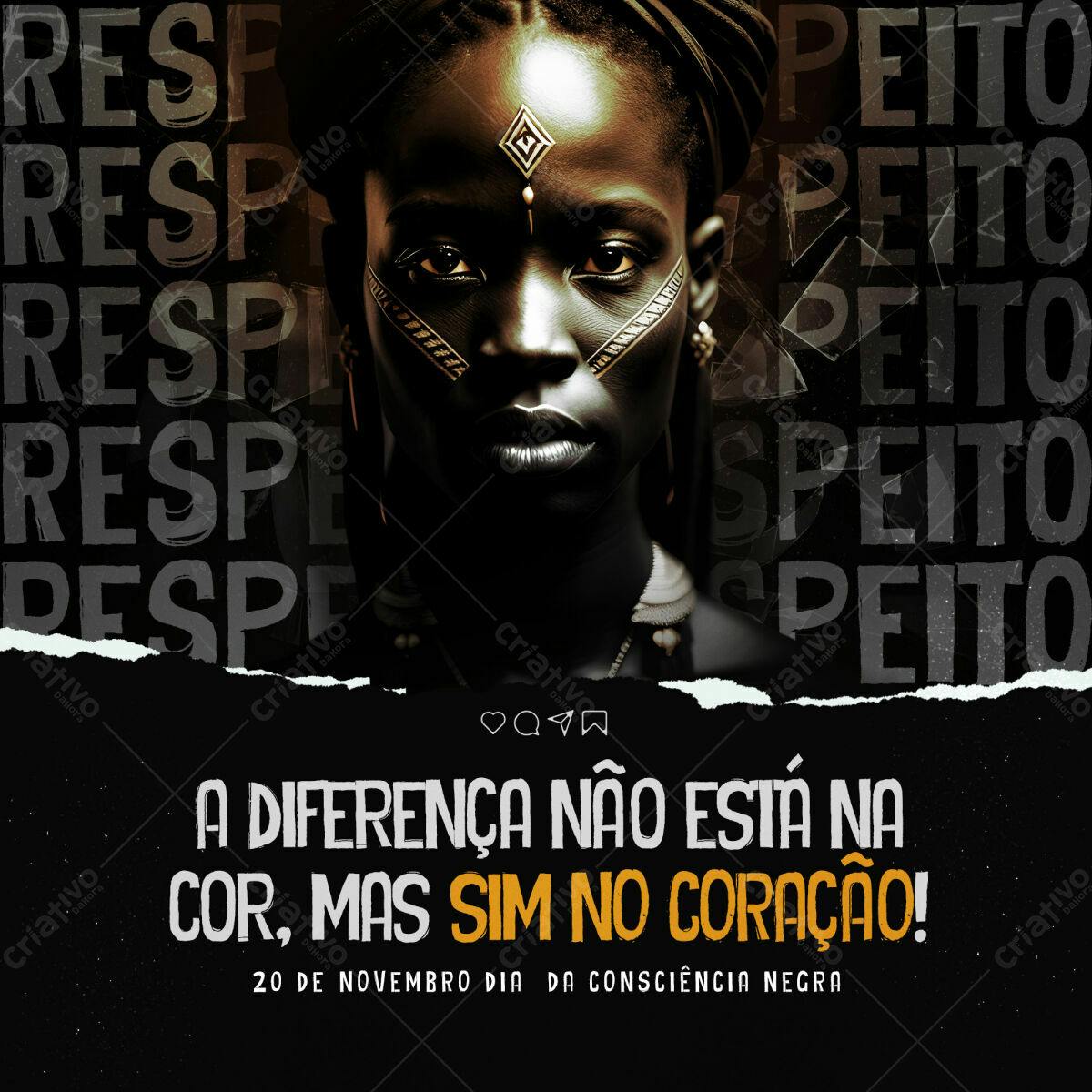 Post para Dia da Consciência Negra PSD Editável