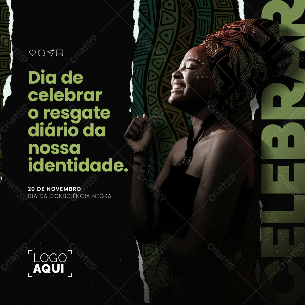 Post para Dia da Consciência Negra PSD Editável