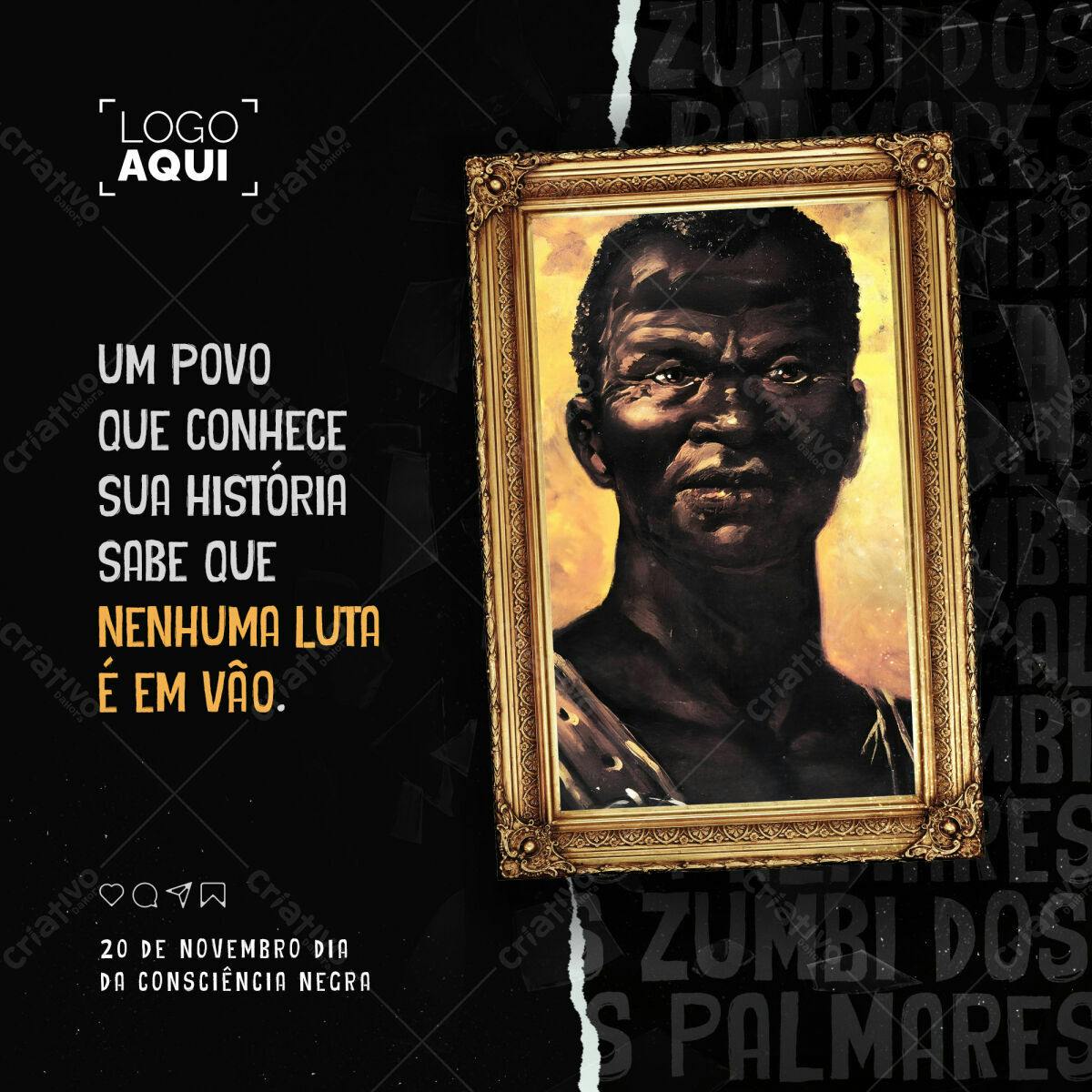 Post para Dia da Consciência Negra PSD Editável