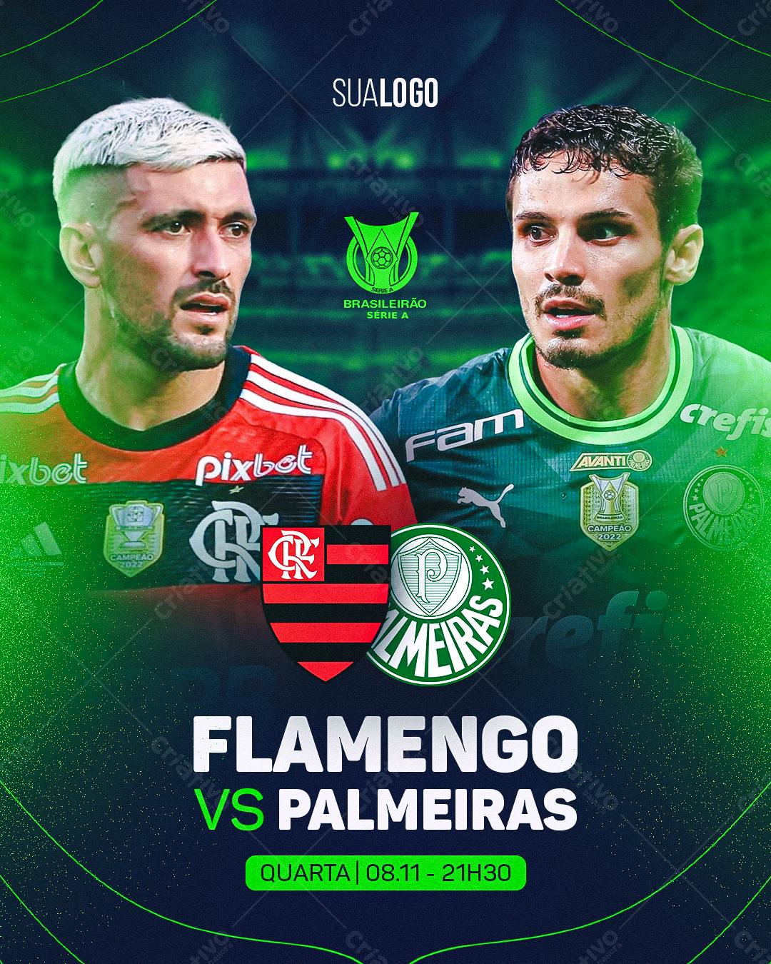 Post para Jogo Flamengo x Palmeiras PSD Editável