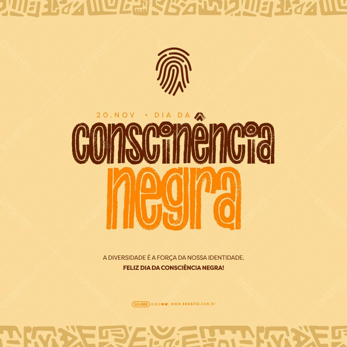 Post para Dia da Consciência Negra PSD Editável