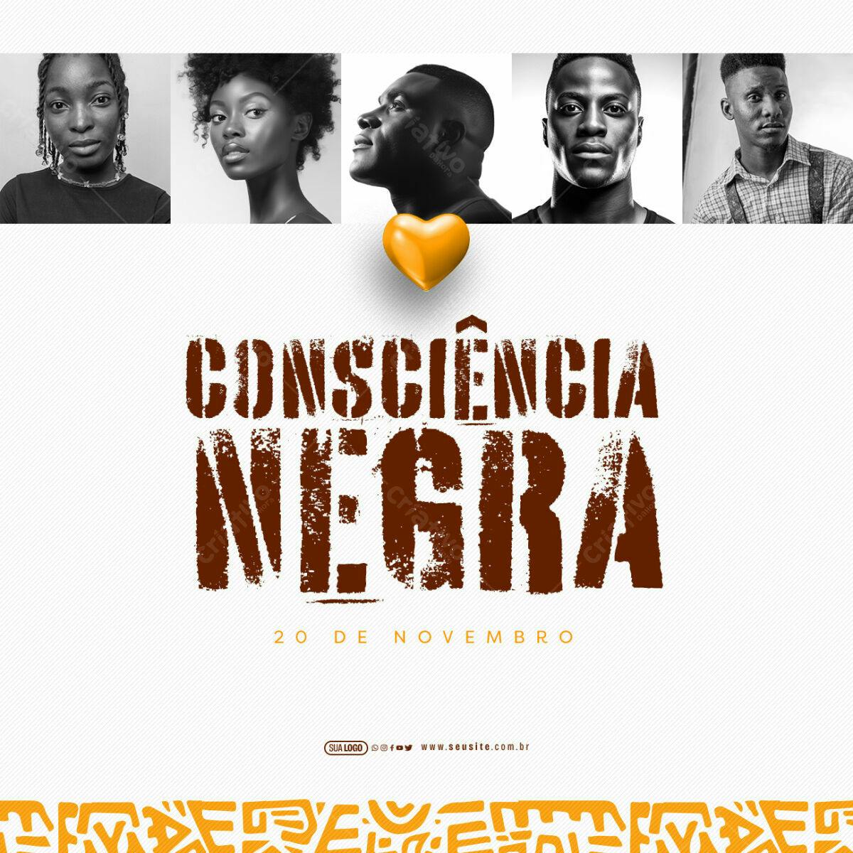 Flyer Consciência Negra PSD Editável