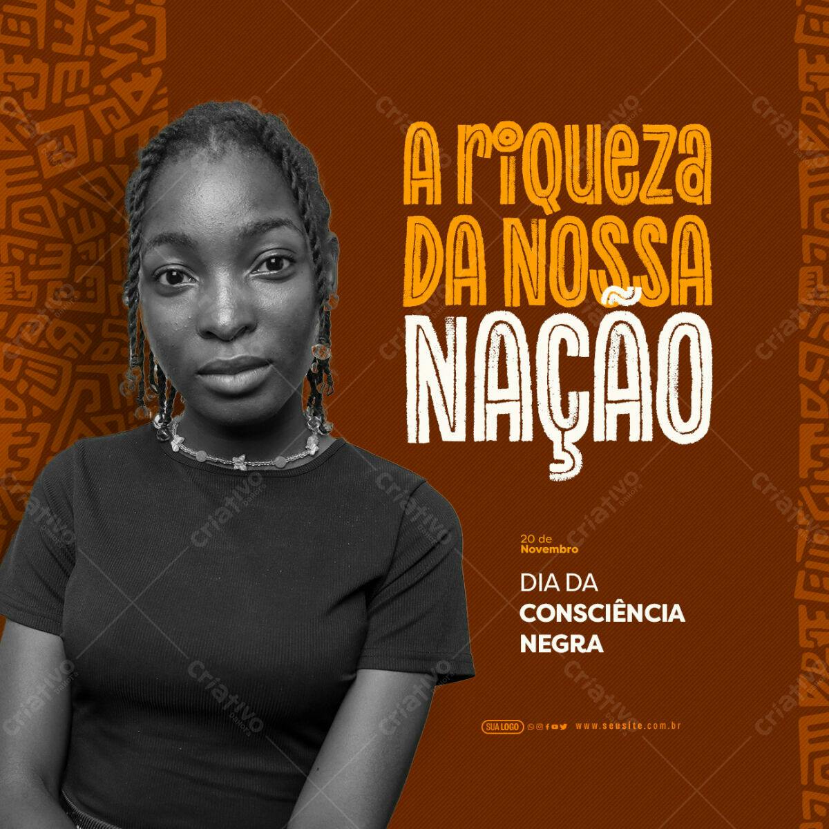Flyer Dia da Consciência Negra PSD Editável
