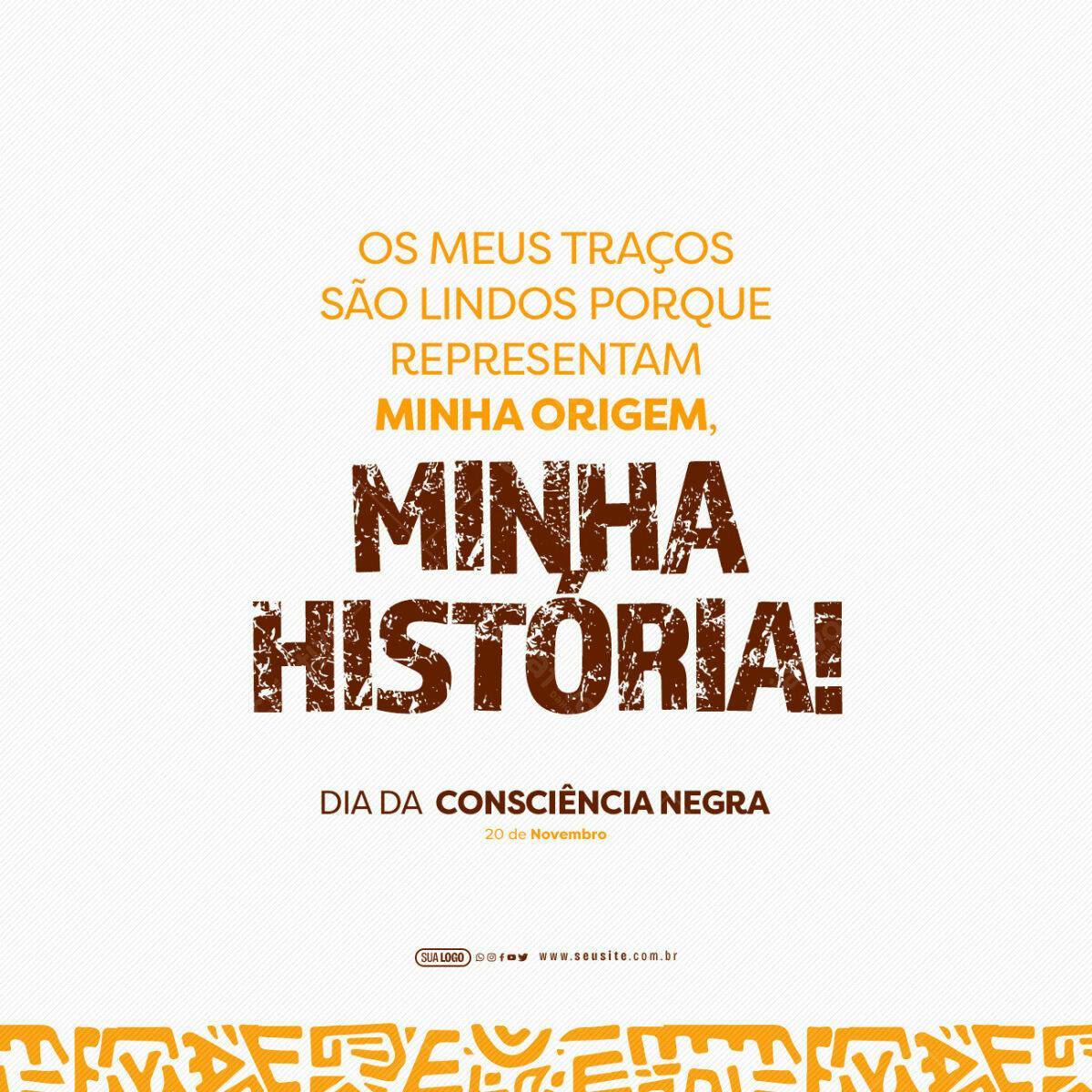 Post para Dia da Consciência Negra PSD Editável
