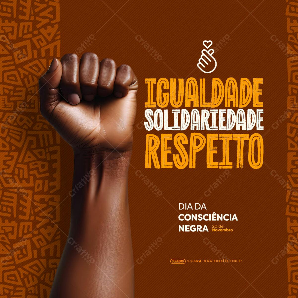 Flyer Dia da Consciência Negra PSD Editável