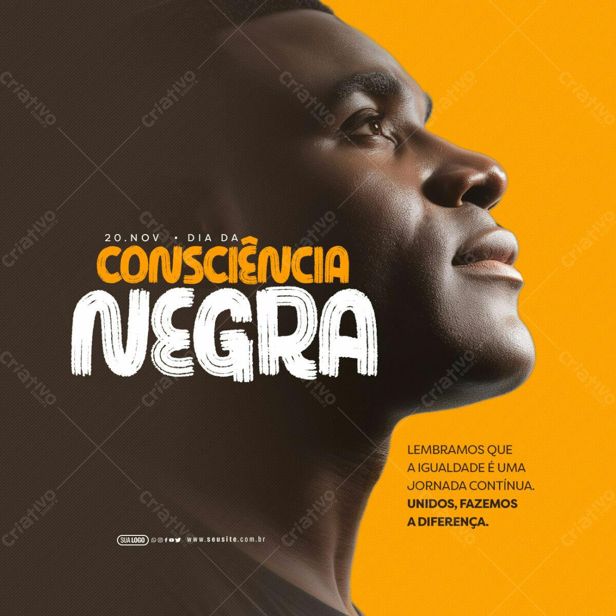 Post para Dia da Consciência Negra PSD Editável
