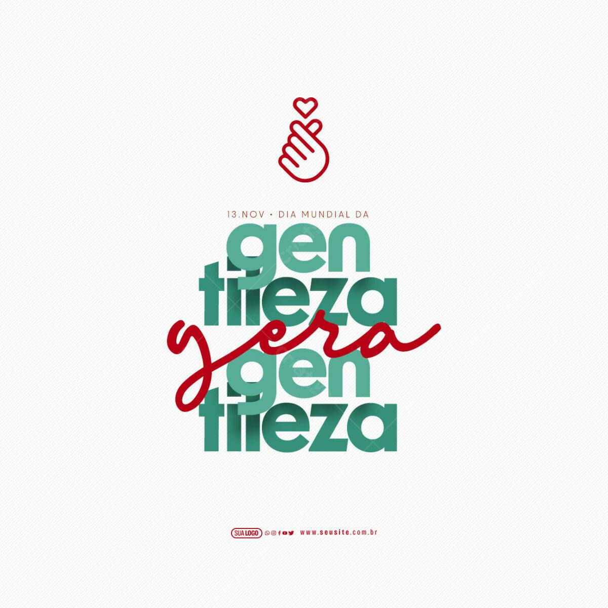 Flyer Dia Mundial da Gentileza PSD Editável