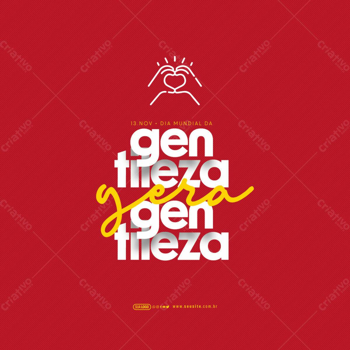 Flyer Dia Mundial da Gentileza PSD Editável