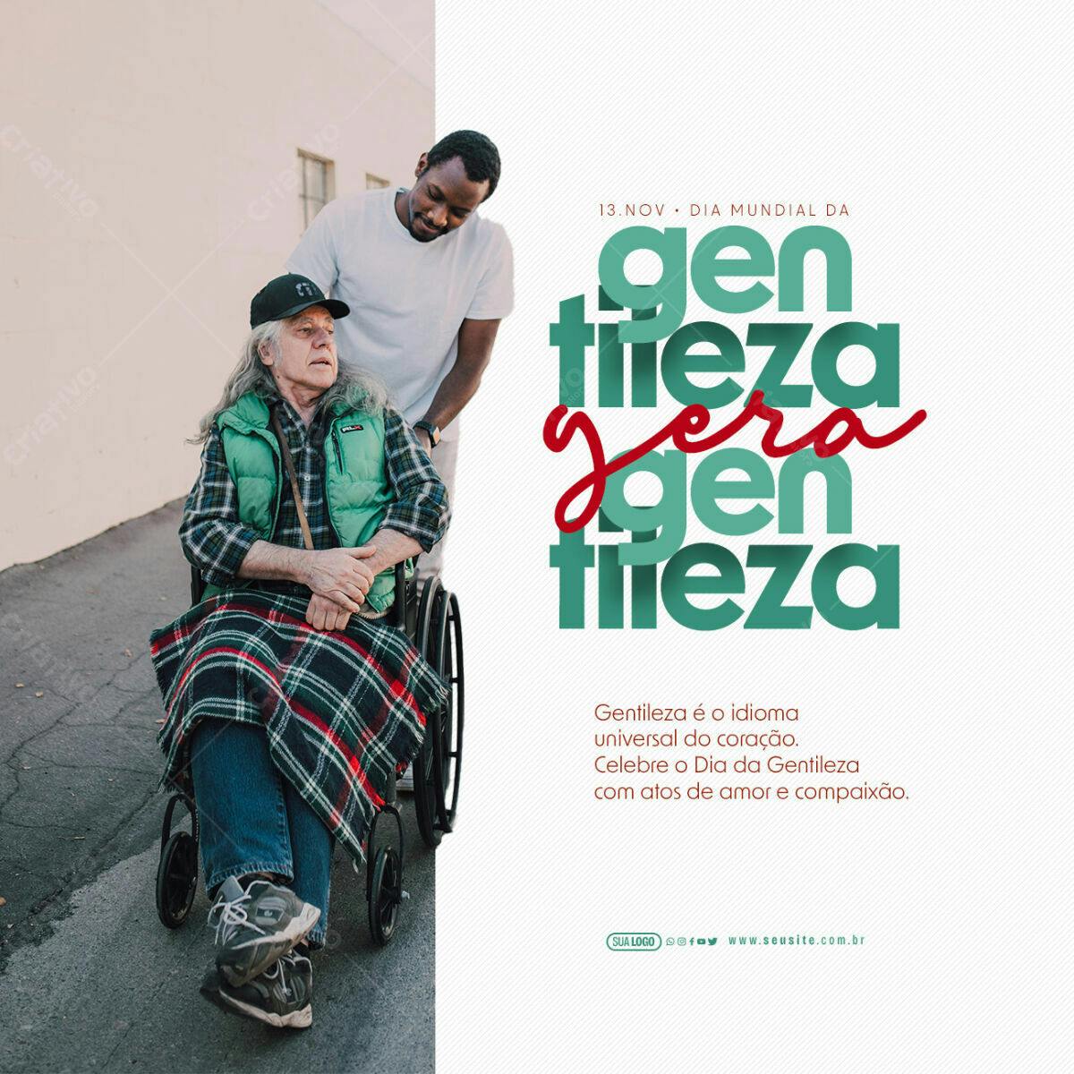 Flyer Dia Mundial da Gentileza PSD Editável
