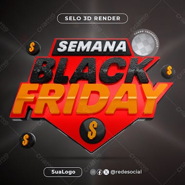 Selo 3d semana black friday