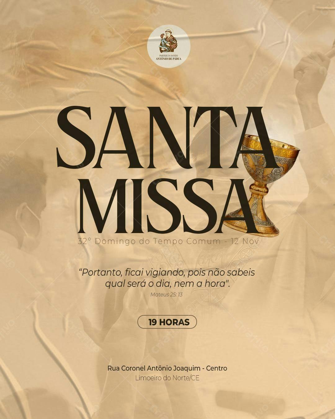 Flyer para Santa Missa PSD Editável