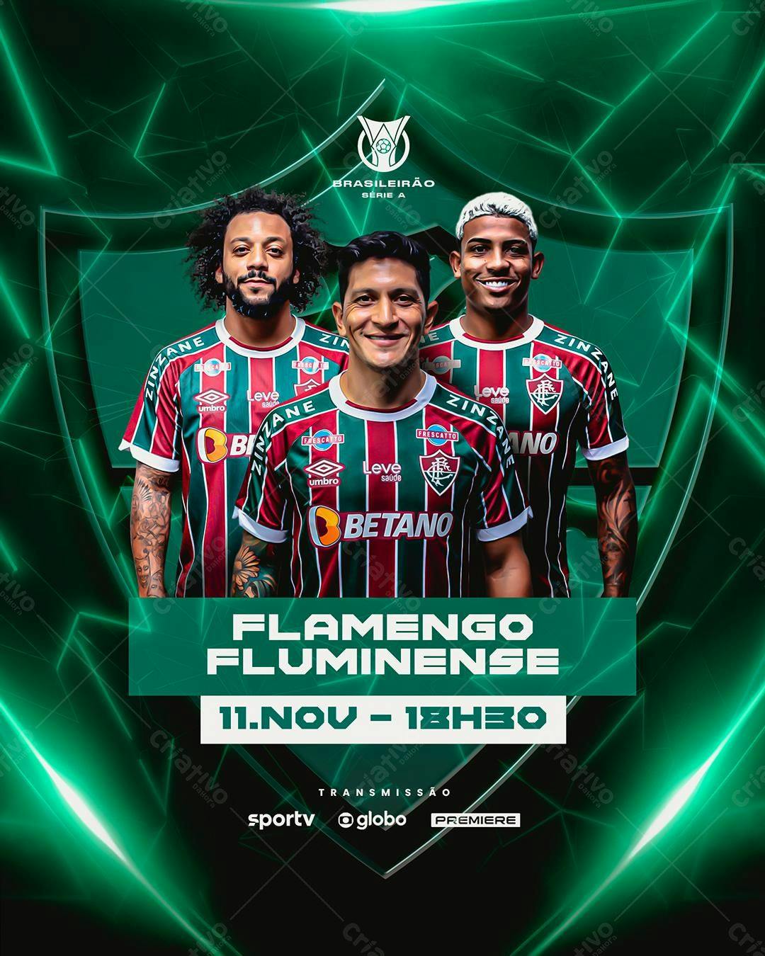 Flyer Flamengo x Fluminense PSD Editável