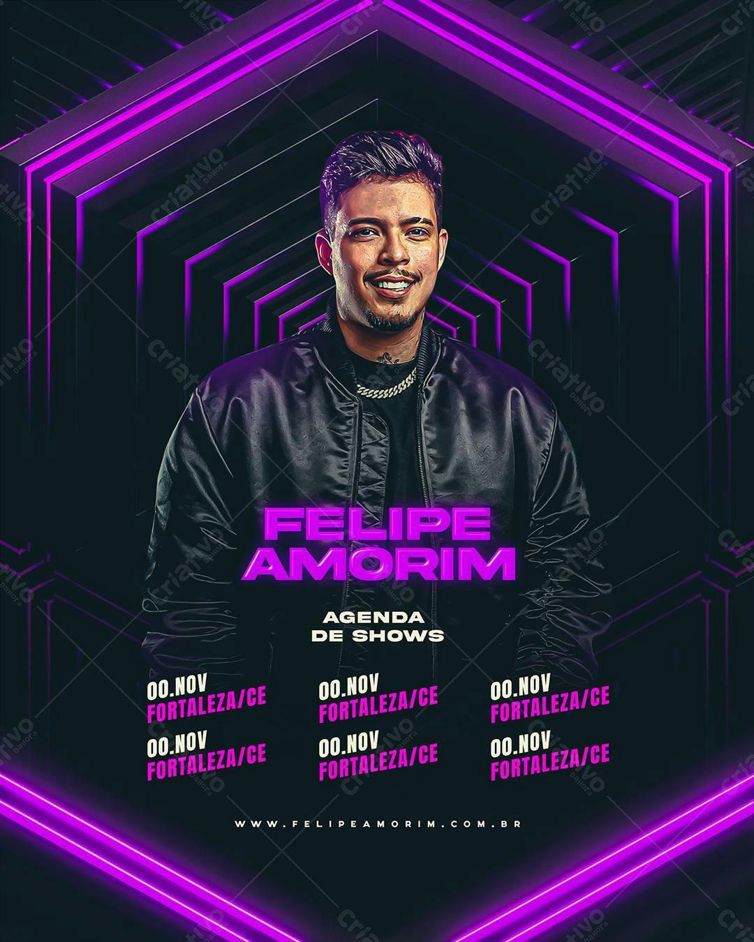 Flyer Show Felipe Amorim Fortaleza PSD Editável