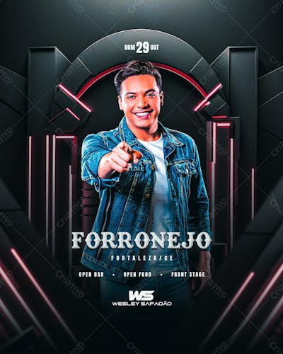 Flyer Evento Wesley Safadão Forronejo psd editável