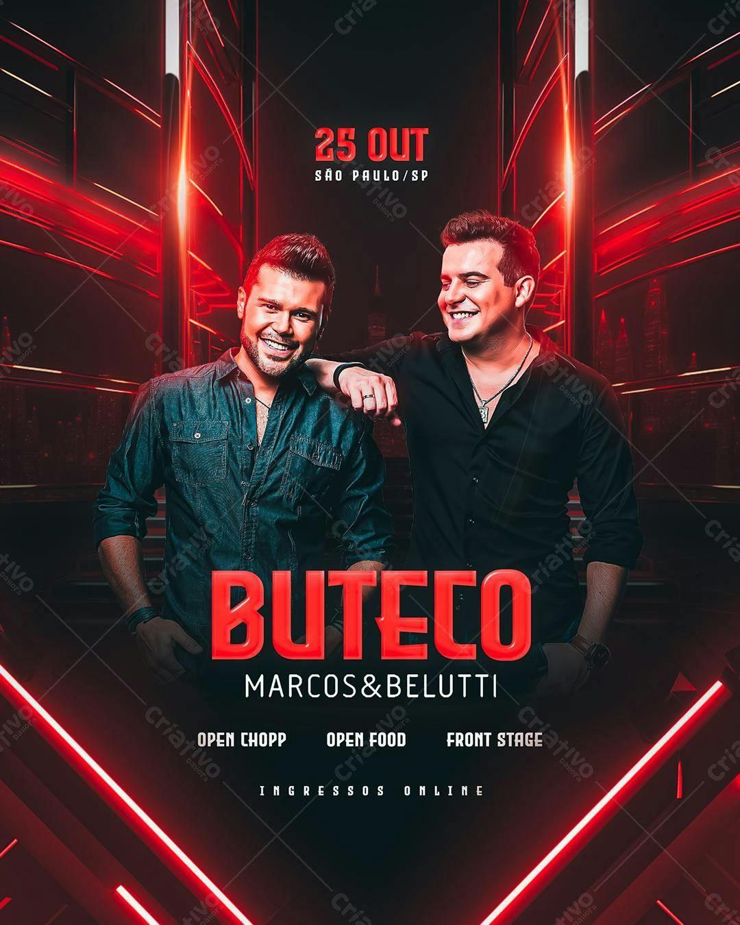 Flyer Buteco Marcos & Belutti PSD Editável
