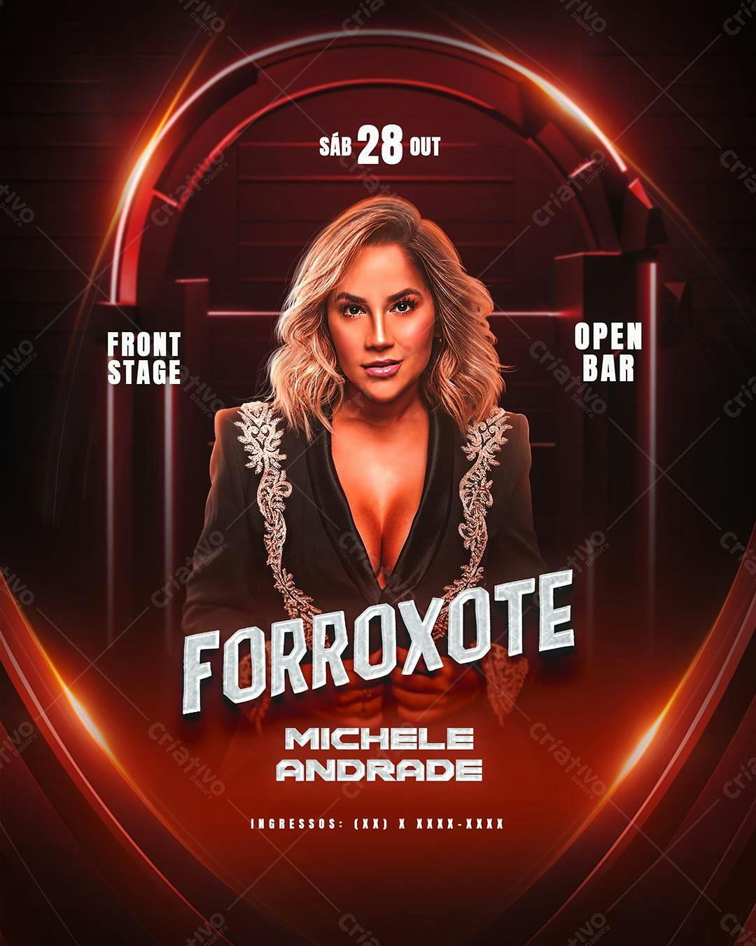Flyer Forró com Michele Andrade PSD Editável