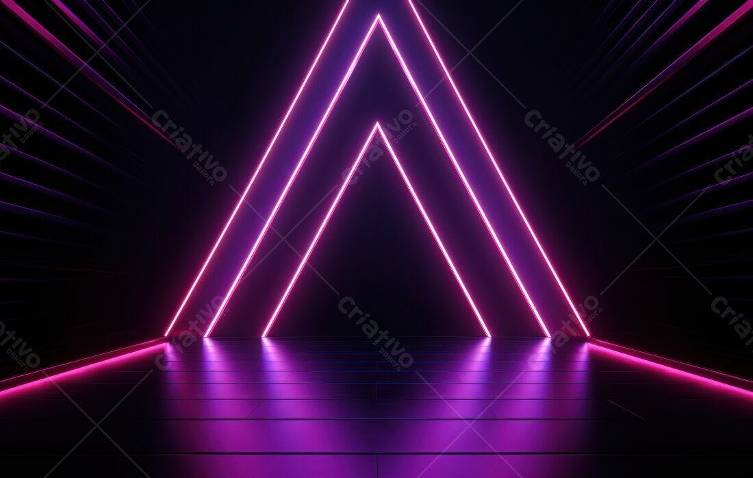 Luzes Neon Rosa em Formato de Triângulo
