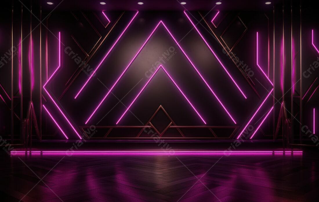 Ambiente Neon Rosa e Preto Moderno