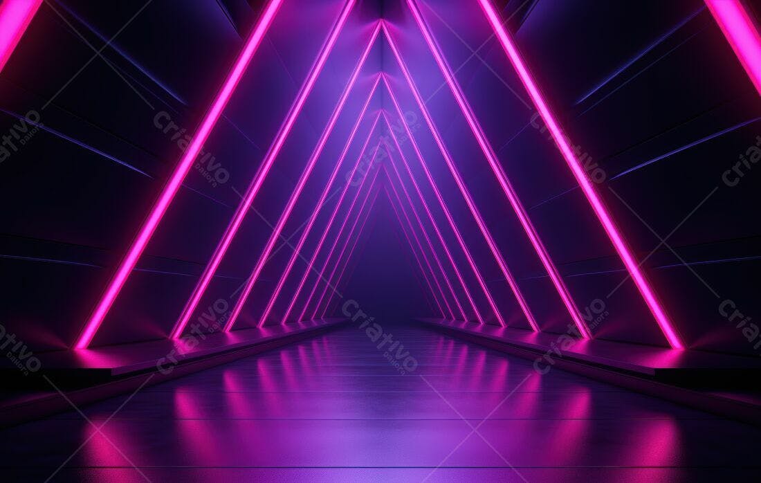 Corredor Neon Rosa e Roxo