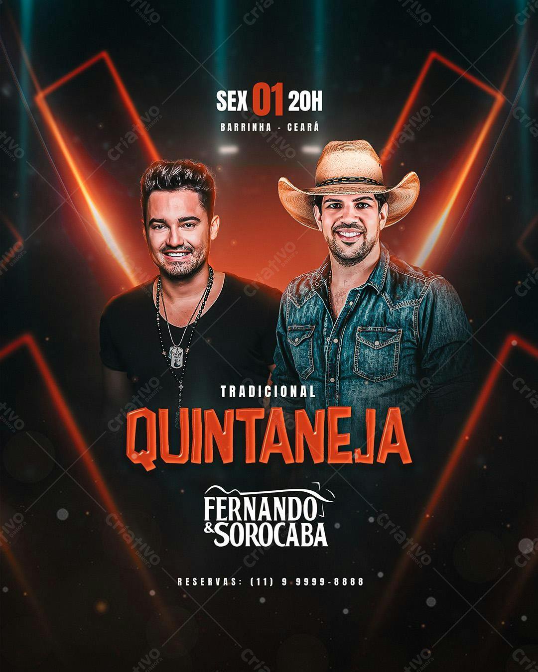 Flyer para Show Fernando & Sorocaba PSD Editável