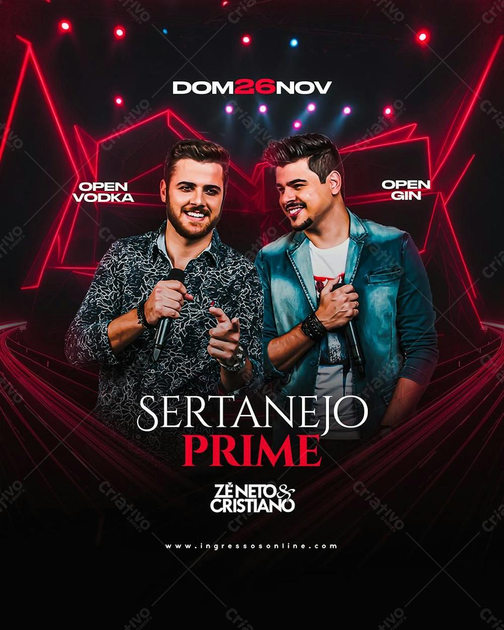 Evento Sertanejo Prime zé neto e cristiano psd